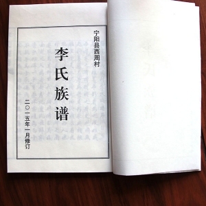 李氏族谱 宁阳西周村